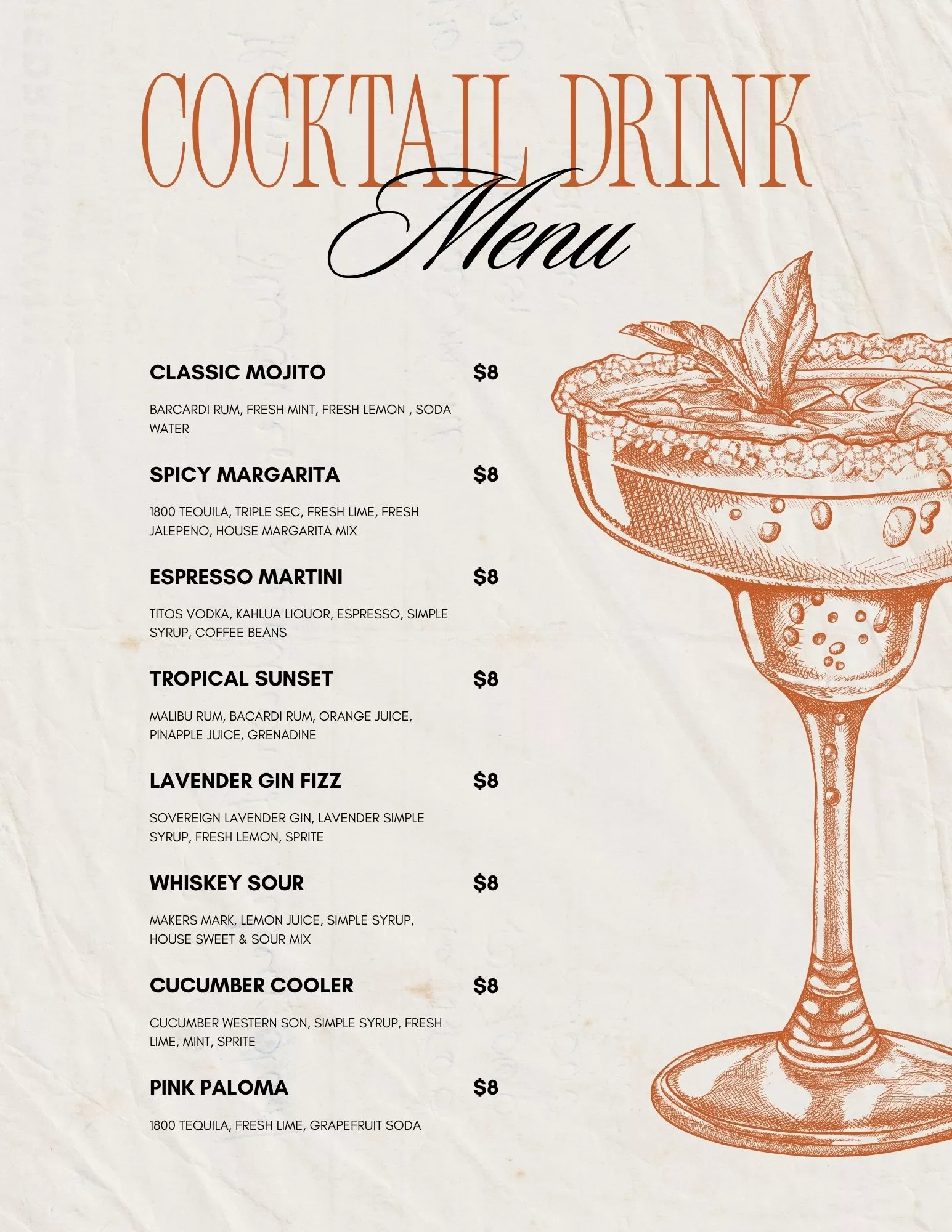 Judds Cocktail Menu Pg 1